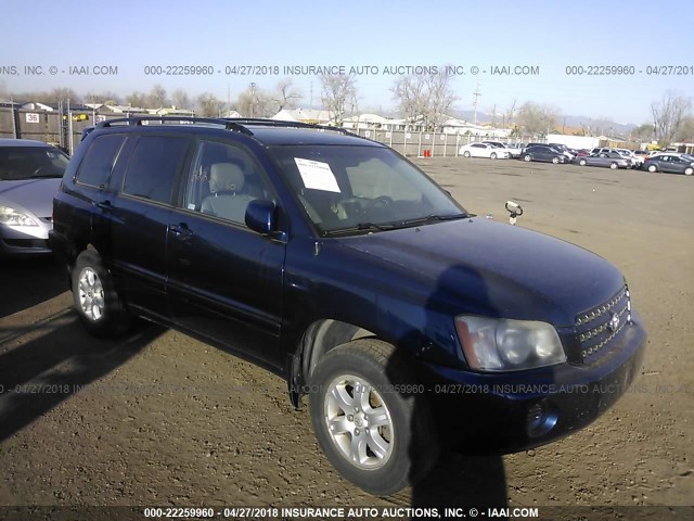 JTEGF21A620064851 - 2002 TOYOTA HIGHLANDER LIMITED BLUE photo 1