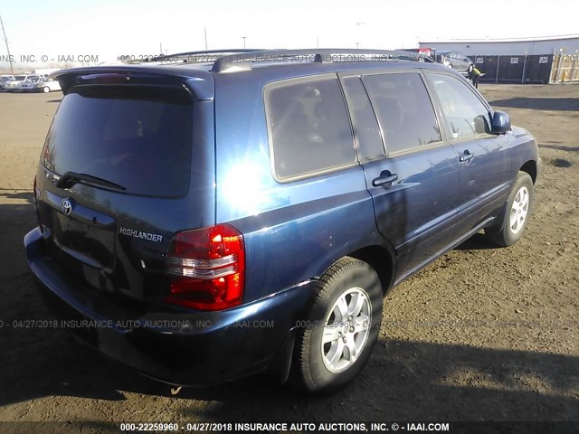 JTEGF21A620064851 - 2002 TOYOTA HIGHLANDER LIMITED BLUE photo 4