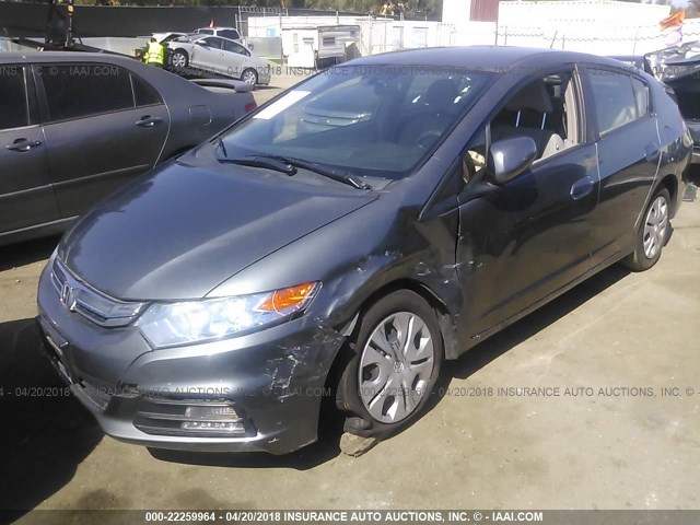 JHMZE2H32ES002197 - 2014 HONDA INSIGHT GRAY photo 2