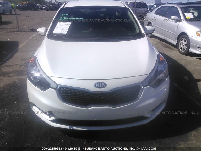 KNAFX4A60E5092590 - 2014 KIA FORTE LX WHITE photo 6