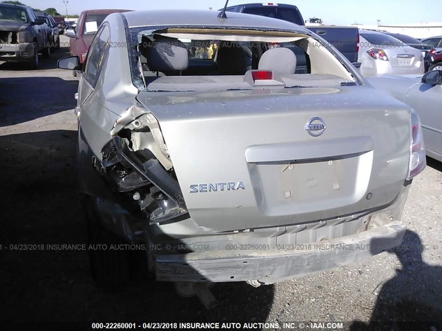 3N1AB61E28L624301 - 2008 NISSAN SENTRA 2.0/2.0S/2.0SL BEIGE photo 6