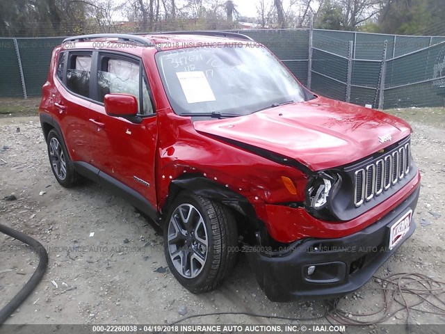 ZACCJABB3HPF97245 - 2017 JEEP RENEGADE LATITUDE RED photo 1