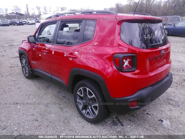 ZACCJABB3HPF97245 - 2017 JEEP RENEGADE LATITUDE RED photo 3