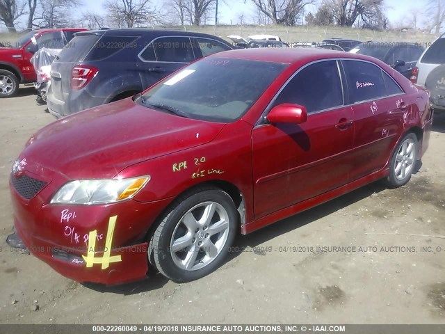 4T1BE46K29U270407 - 2009 TOYOTA CAMRY SE/LE/XLE RED photo 2