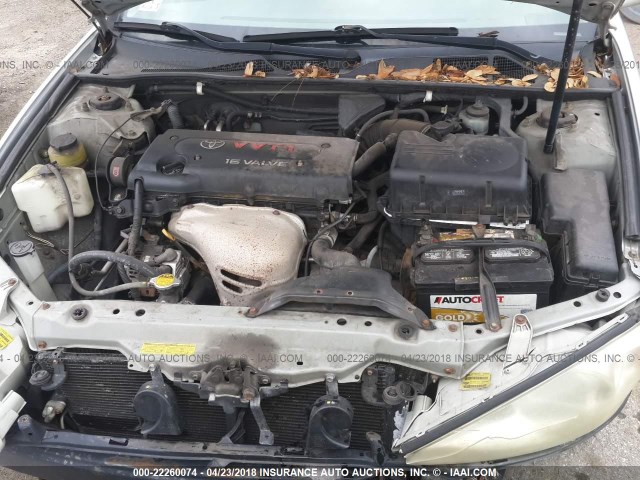 4T1BE32K52U627200 - 2002 TOYOTA CAMRY LE/XLE/SE ვერცხლისფერი ფოტო 10