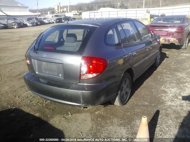 KNADC165556239188 - 2005 KIA RIO CINCO GRAY photo 4