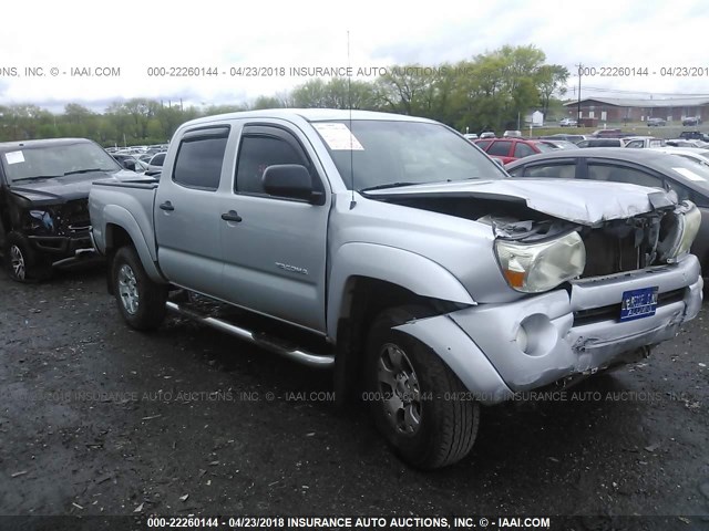 5TEJU62N58Z524941 - 2008 TOYOTA TACOMA DOUBLE CAB PRERUNNER SILVER photo 1