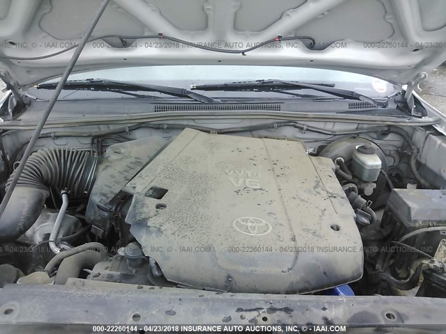 5TEJU62N58Z524941 - 2008 TOYOTA TACOMA DOUBLE CAB PRERUNNER SILVER photo 10