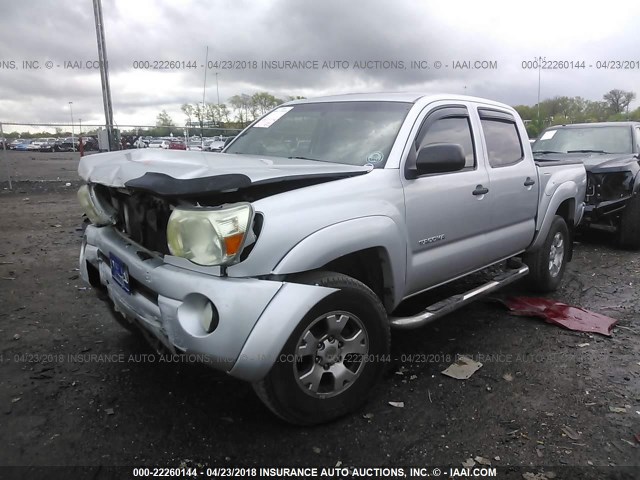 5TEJU62N58Z524941 - 2008 TOYOTA TACOMA DOUBLE CAB PRERUNNER SILVER photo 2