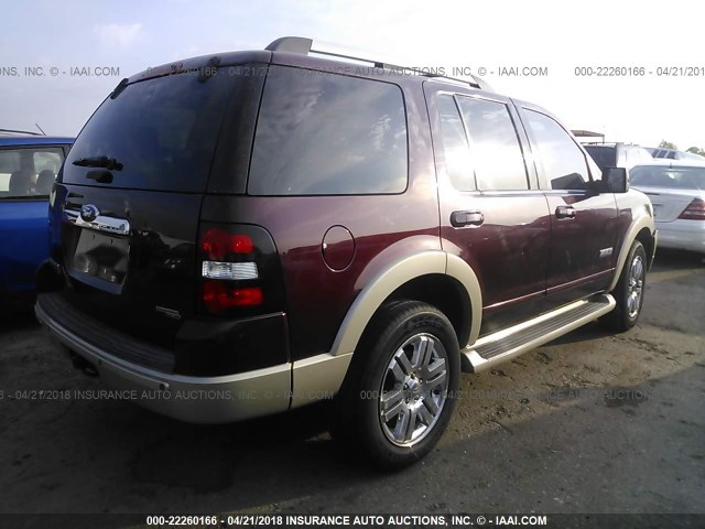 1FMEU64E86ZA21388 - 2006 FORD EXPLORER EDDIE BAUER BURGUNDY photo 4