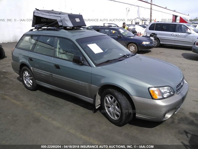 4S3BH675X47631051 - 2004 SUBARU LEGACY OUTBACK AWP GREEN photo 1