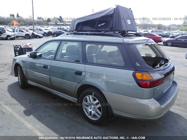 4S3BH675X47631051 - 2004 SUBARU LEGACY OUTBACK AWP 绿色 照片 3