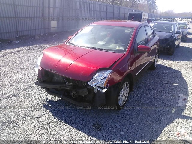 3N1AB6APXCL720753 - 2012 NISSAN SENTRA 2.0/2.0S/SR/2.0SL RED photo 2