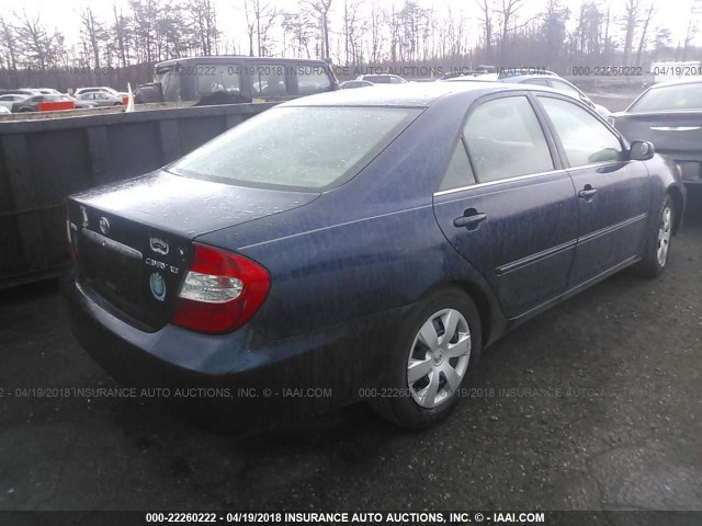 4T1BE30K92U569594 - 2002 TOYOTA CAMRY LE/XLE/SE ლურჯი ფოტო 4