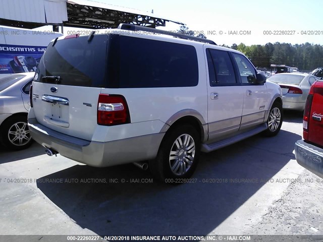 1FMFK17558LA16602 - 2008 FORD EXPEDITION EL EDDIE BAUER WHITE photo 4