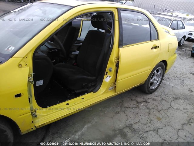 JA3AJ86E24U058269 - 2004 MITSUBISHI LANCER OZ RALLY YELLOW photo 6