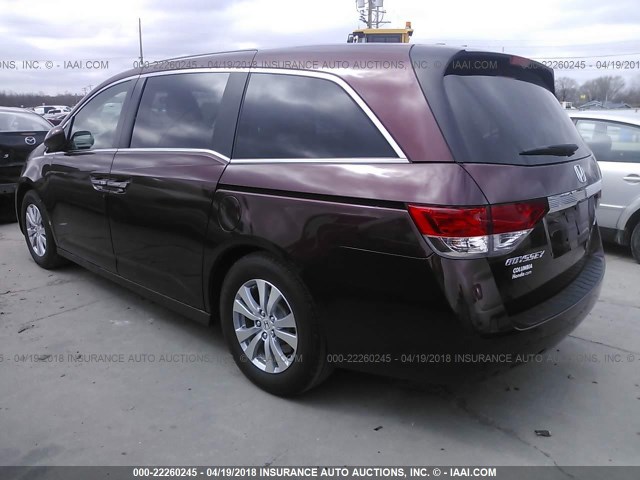 5FNRL5H34GB108434 - 2016 HONDA ODYSSEY SE MAROON photo 3