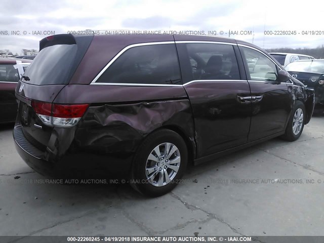 5FNRL5H34GB108434 - 2016 HONDA ODYSSEY SE MAROON photo 4