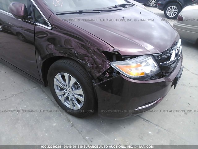 5FNRL5H34GB108434 - 2016 HONDA ODYSSEY SE MAROON photo 6