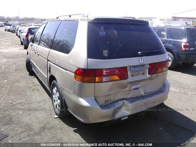 2HKRL18692H566354 - 2002 HONDA ODYSSEY EX GOLD photo 3