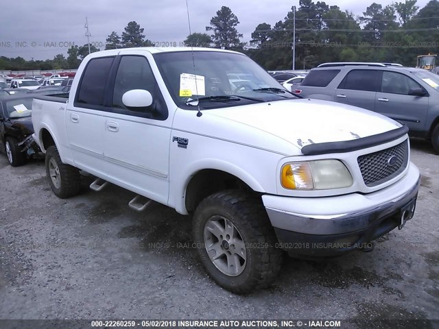 1FTRW08L31KC28116 - 2001 FORD F150 SUPERCREW WHITE photo 1