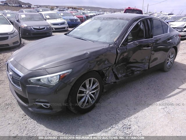 JN1BV7AP5EM688532 - 2014 INFINITI Q50 PREMIUM/SPORT BROWN photo 2