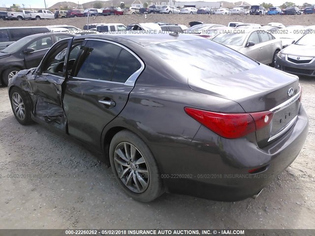 JN1BV7AP5EM688532 - 2014 INFINITI Q50 PREMIUM/SPORT BROWN photo 3