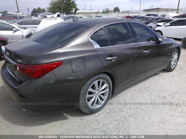 JN1BV7AP5EM688532 - 2014 INFINITI Q50 PREMIUM/SPORT BROWN photo 4