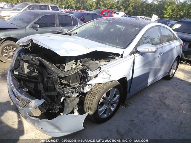 5NPEC4AC2CH403935 - 2012 HYUNDAI SONATA SE/LIMITED Light Blue photo 2