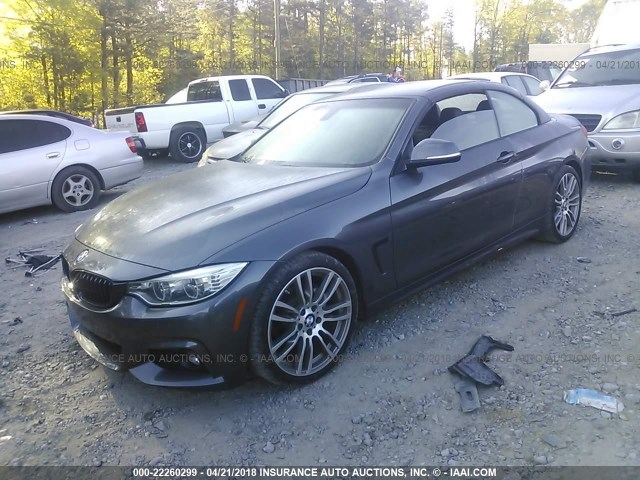 WBA4U7C5XH5D42818 - 2017 BMW 430I GRAY photo 2