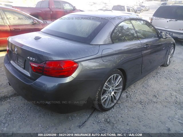 WBA4U7C5XH5D42818 - 2017 BMW 430I GRAY photo 4