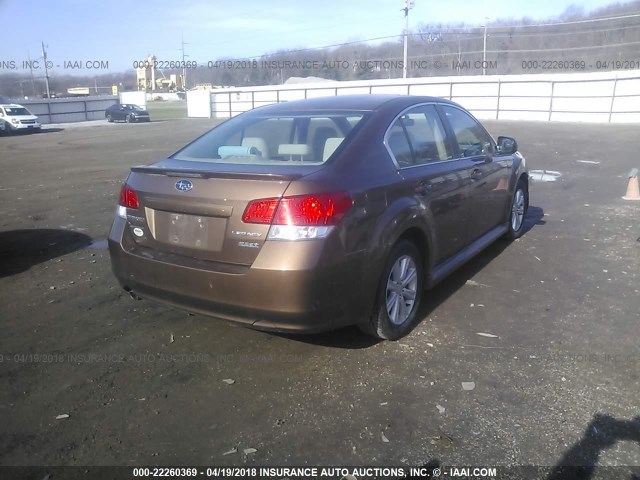 4S3BMBC67C3041723 - 2012 SUBARU LEGACY 2.5I PREMIUM BROWN photo 4