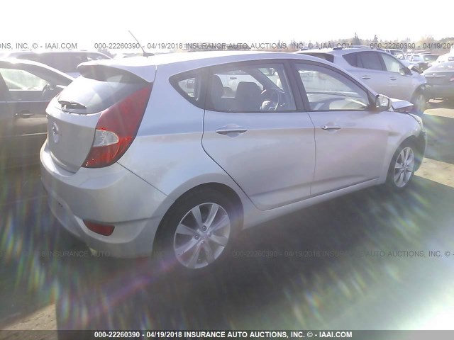 KMHCU5AEXCU048669 - 2012 HYUNDAI ACCENT GLS/GS/SE SILVER photo 4