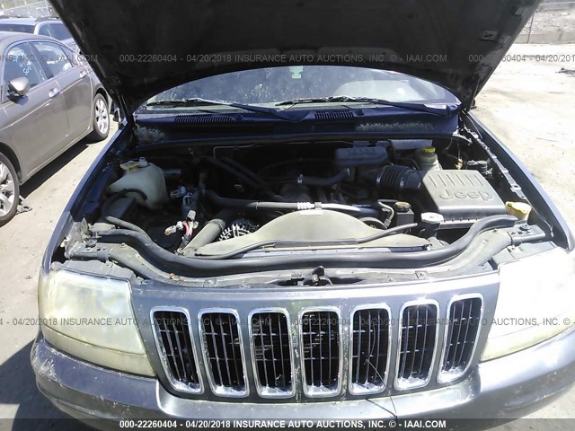 1J4GX58S63C564469 - 2003 JEEP GRAND CHEROKEE LIMITED GRAY photo 10