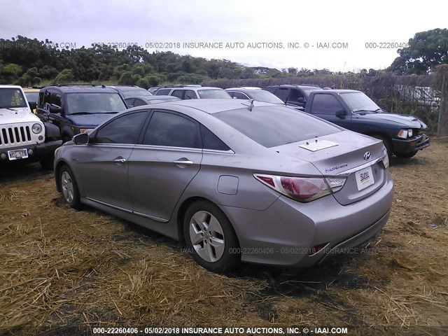 KMHEC4A45BA000588 - 2011 HYUNDAI SONATA HYBRID SILVER photo 3