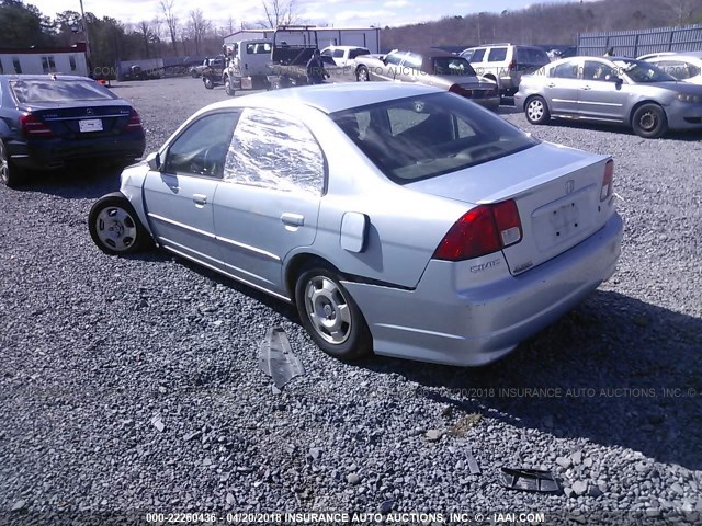 JHMES95635S012638 - 2005 HONDA CIVIC HYBRID BLUE photo 3