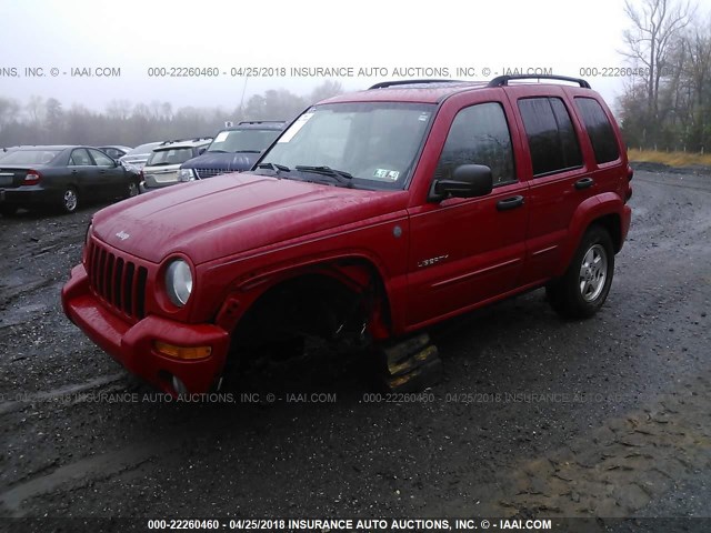 1J4GL58K84W222517 - 2004 JEEP LIBERTY LIMITED RED photo 2