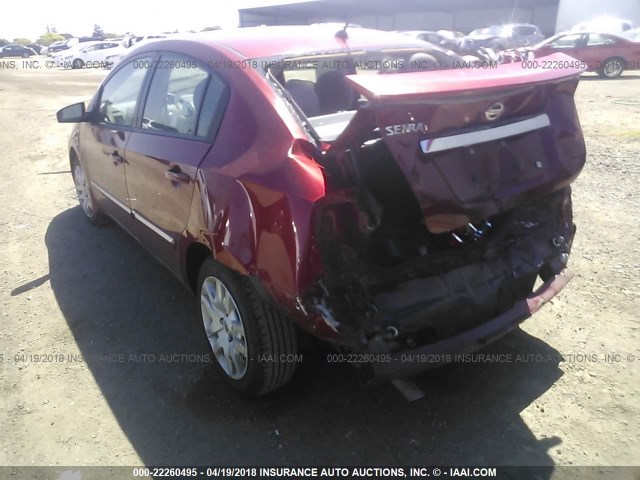 3N1AB6AP8BL639278 - 2011 NISSAN SENTRA 2.0/2.0S/SR/2.0SL RED photo 3