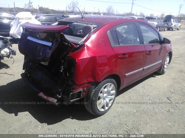 3N1AB6AP8BL639278 - 2011 NISSAN SENTRA 2.0/2.0S/SR/2.0SL RED photo 4