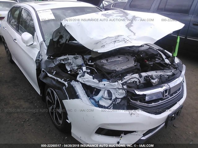 1HGCR3F80HA006020 - 2017 HONDA ACCORD EXL WHITE photo 6