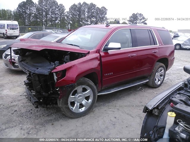 1GNSCCKC9FR118682 - 2015 CHEVROLET TAHOE C1500 LTZ RED photo 2