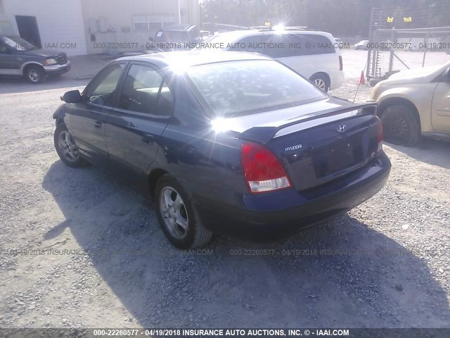 KMHDN45D63U644438 - 2003 HYUNDAI ELANTRA GLS/GT BLUE photo 3