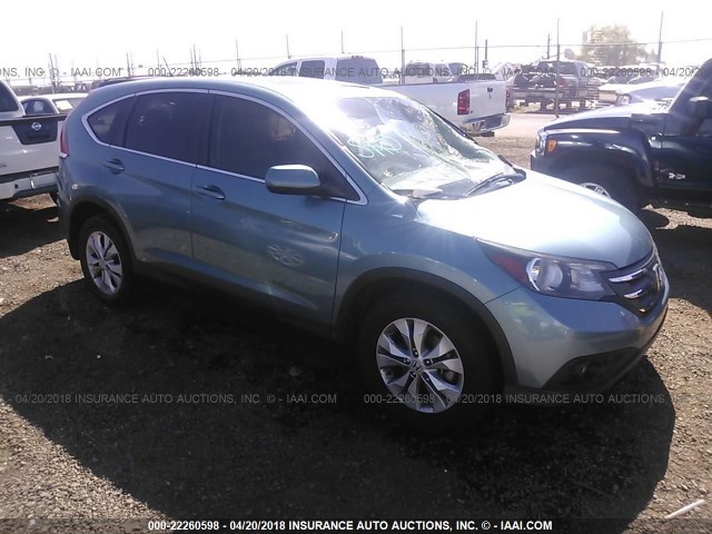 2HKRM3H52EH516660 - 2014 HONDA CR-V EX BLUE photo 1