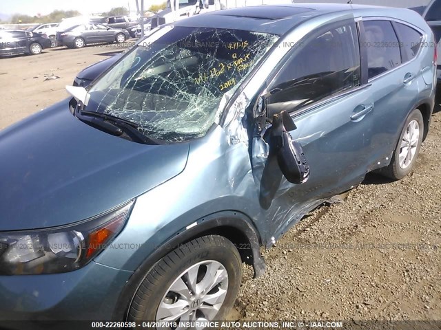 2HKRM3H52EH516660 - 2014 HONDA CR-V EX BLUE photo 6