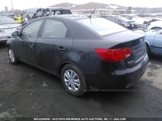 KNAFT4A20C5624670 - 2012 KIA FORTE LX BLACK photo 3