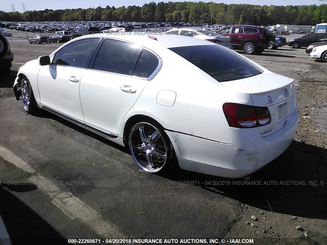 JTHBN96S265009784 - 2006 LEXUS GS GENERATION 200 430 WHITE photo 3