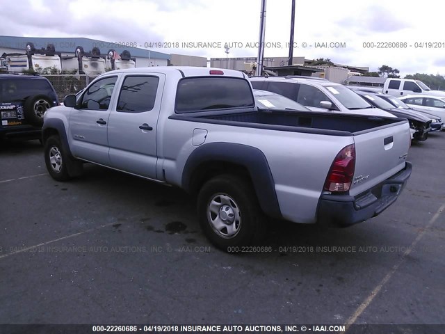 5TEKU72N08Z496752 - 2008 TOYOTA TACOMA DBL CAB PRERUNNER LNG BED SILVER photo 3