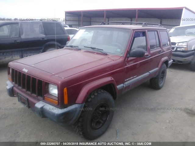 1J4FF68S3XL661378 - 1999 JEEP CHEROKEE SPORT/CLASSIC RED photo 2