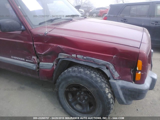 1J4FF68S3XL661378 - 1999 JEEP CHEROKEE SPORT/CLASSIC წითელი ფოტო 6