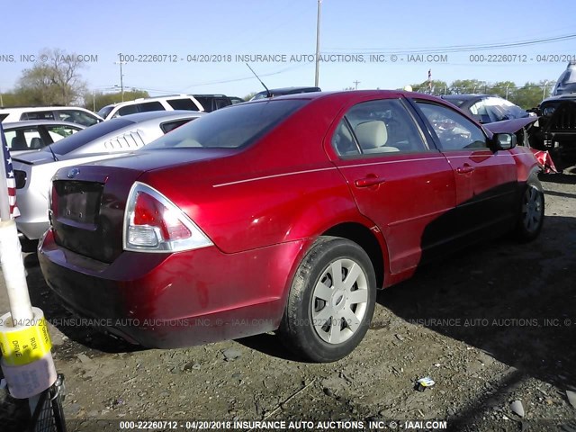3FAHP06Z88R166613 - 2008 FORD FUSION S RED photo 4